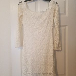 White, off the shoulder lace dress